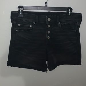 American Eagle black denim shorts size 8 stretchy